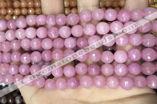 CCN5721 15 inches 8mm faceted round candy jade beads