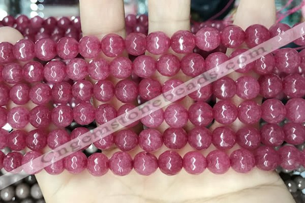 CCN5726 15 inches 8mm faceted round candy jade beads