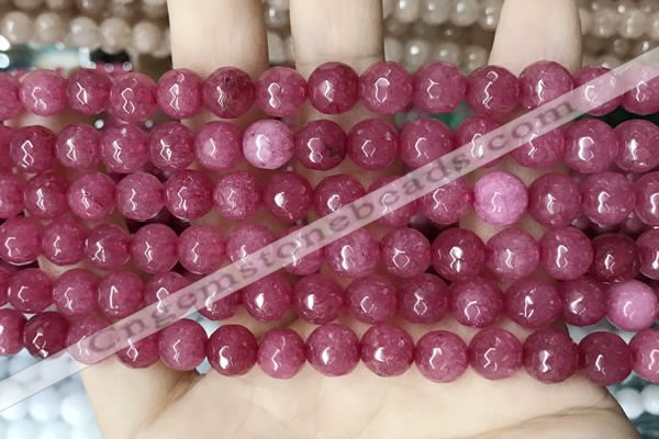 CCN5727 15 inches 8mm faceted round candy jade beads