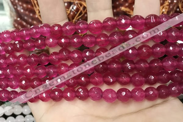 CCN5731 15 inches 8mm faceted round candy jade beads