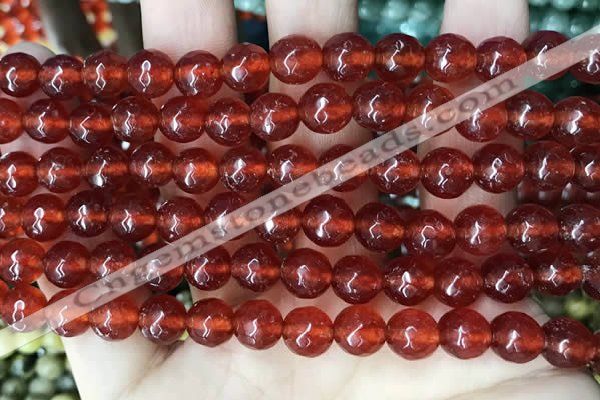 CCN5735 15 inches 8mm faceted round candy jade beads