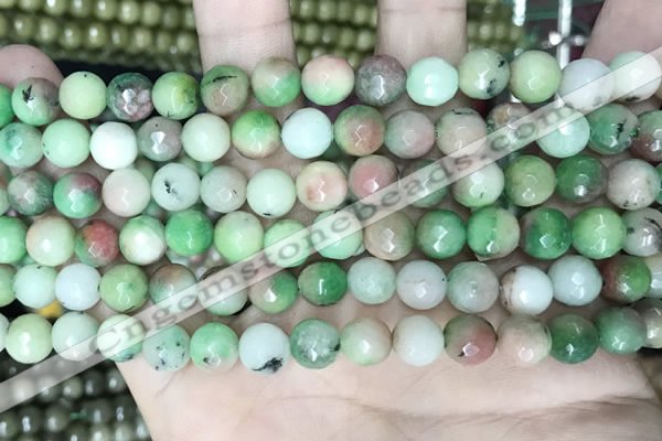 CCN5740 15 inches 8mm faceted round candy jade beads