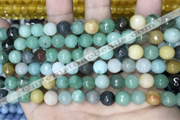 CCN5741 15 inches 8mm faceted round candy jade beads