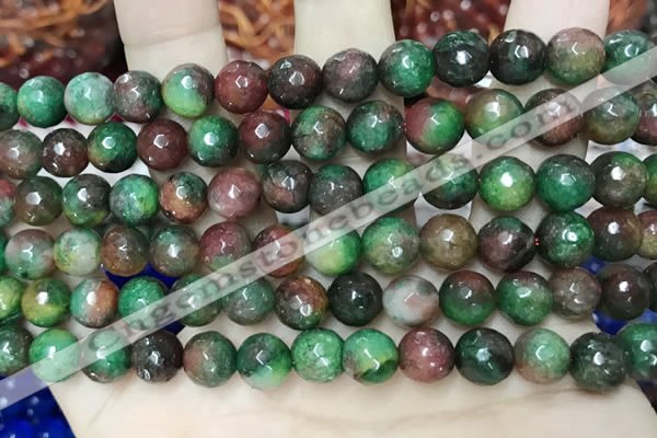 CCN5743 15 inches 8mm faceted round candy jade beads