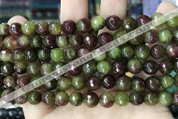 CCN5744 15 inches 8mm faceted round candy jade beads