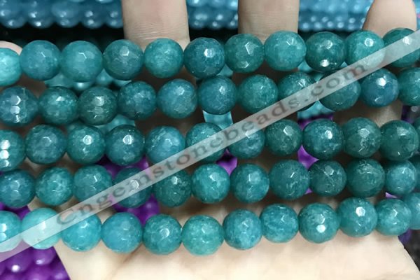 CCN5783 15 inches 10mm faceted round candy jade beads