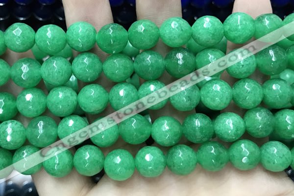 CCN5787 15 inches 10mm faceted round candy jade beads