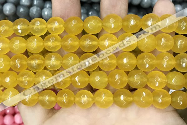 CCN5794 15 inches 10mm faceted round candy jade beads