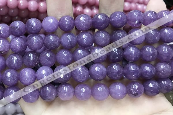 CCN5797 15 inches 10mm faceted round candy jade beads