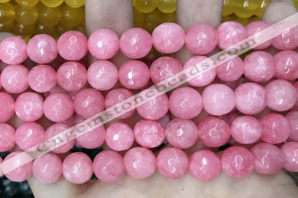 CCN5802 15 inches 10mm faceted round candy jade beads