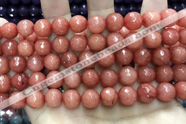 CCN5806 15 inches 10mm faceted round candy jade beads