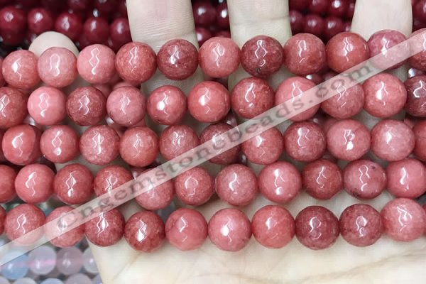 CCN5807 15 inches 10mm faceted round candy jade beads