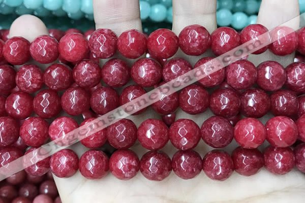 CCN5810 15 inches 10mm faceted round candy jade beads