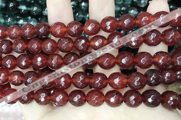 CCN5813 15 inches 10mm faceted round candy jade beads