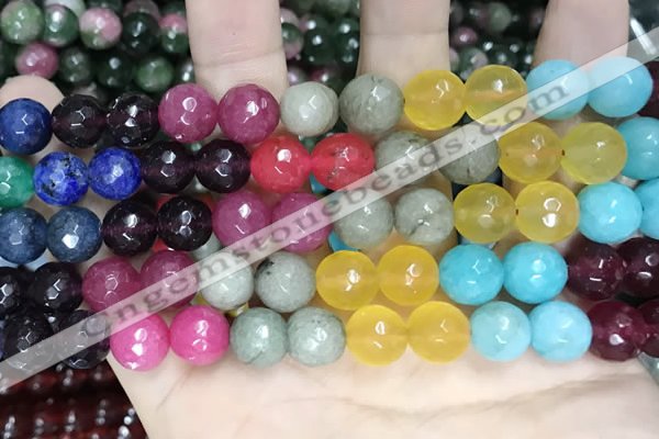 CCN5819 15 inches 10mm faceted round candy jade beads