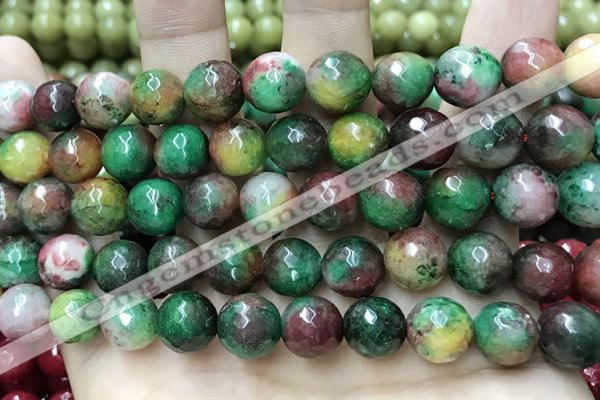 CCN5833 15 inches 10mm faceted round candy jade beads