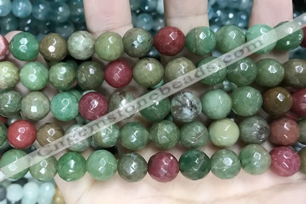 CCN5834 15 inches 10mm faceted round candy jade beads