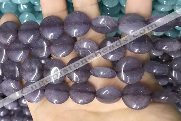 CCN5871 15 inches 15mm flat round candy jade beads Wholesale