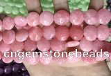 CCN5878 15 inches 15mm flat round candy jade beads Wholesale