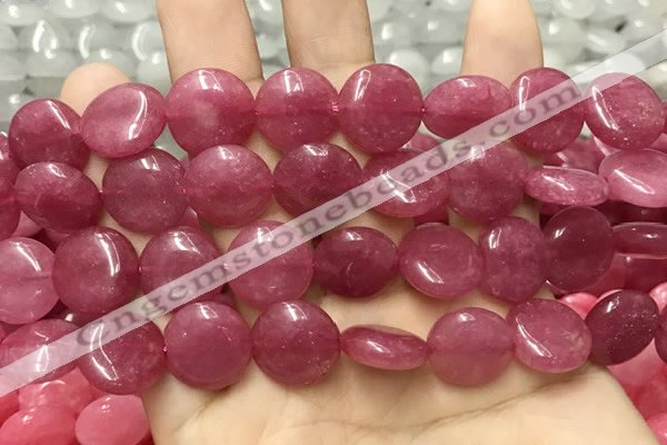 CCN5882 15 inches 15mm flat round candy jade beads Wholesale