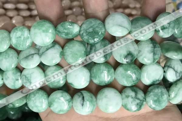 CCN5905 15 inches 15mm flat round candy jade beads Wholesale