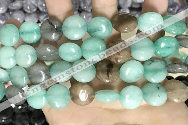 CCN5910 15 inches 15mm flat round candy jade beads Wholesale