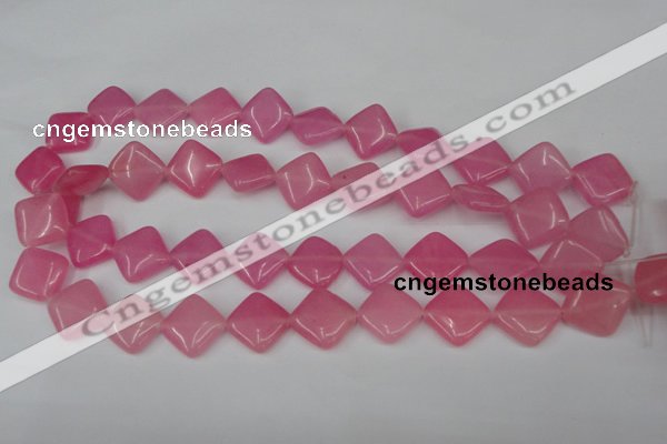 CCN597 15.5 inches 15*15mm diamond candy jade beads wholesale