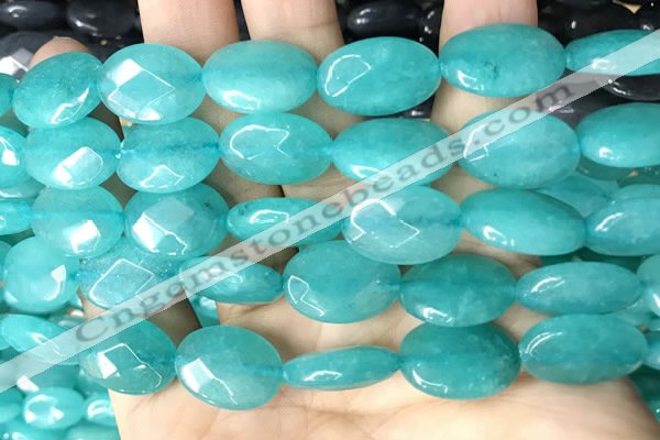 CCN5972 15 inches 13*18mm faceted oval candy jade beads