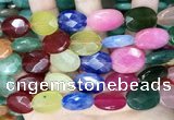 CCN5978 15 inches 13*18mm faceted oval candy jade beads