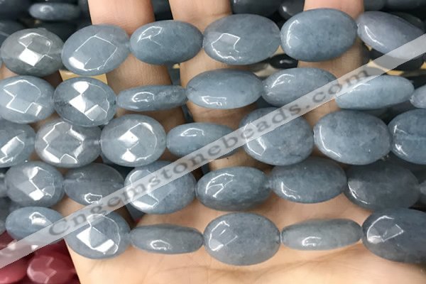 CCN5981 15 inches 13*18mm faceted oval candy jade beads