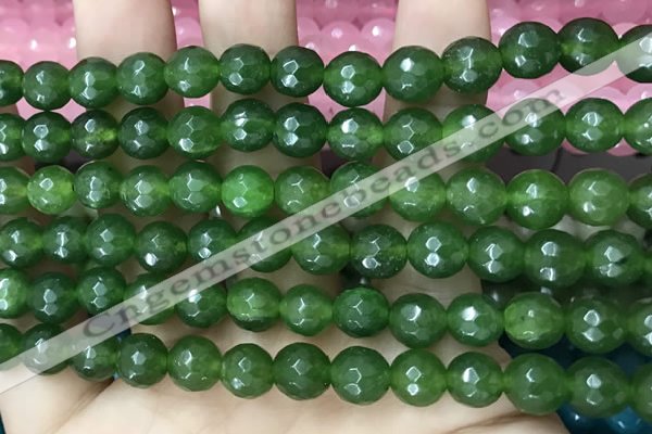 CCN6302 15.5 inches 8mm faceted round candy jade beads Wholesale