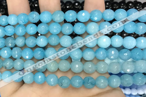 CCN6313 15.5 inches 8mm faceted round candy jade beads Wholesale