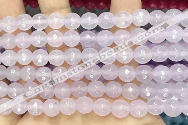 CCN6318 15.5 inches 8mm faceted round candy jade beads Wholesale