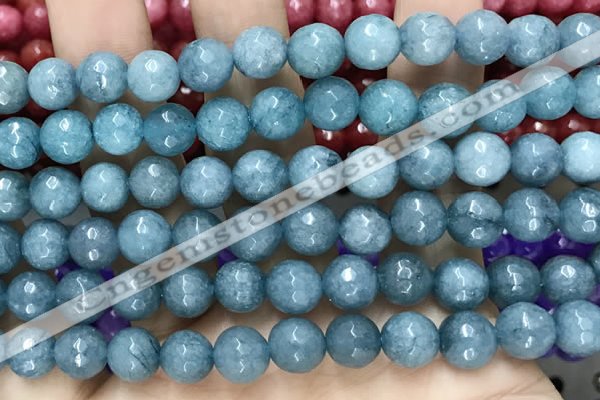 CCN6320 15.5 inches 8mm faceted round candy jade beads Wholesale