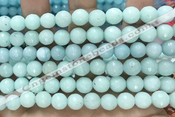 CCN6323 15.5 inches 8mm faceted round candy jade beads Wholesale