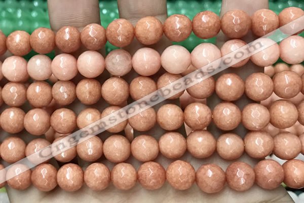 CCN6328 15.5 inches 8mm faceted round candy jade beads Wholesale