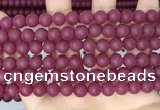 CCN6371 15.5 inches 6mm, 8mm, 10mm & 12mm round matte candy jade beads