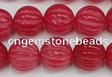 CCN677 15.5 inches 16mm carved round candy jade beads wholesale