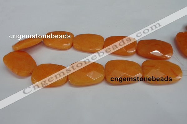 CCN700 15.5 inches 30*40mm faceted trapezoid candy jade beads
