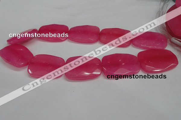 CCN702 15.5 inches 30*40mm faceted trapezoid candy jade beads