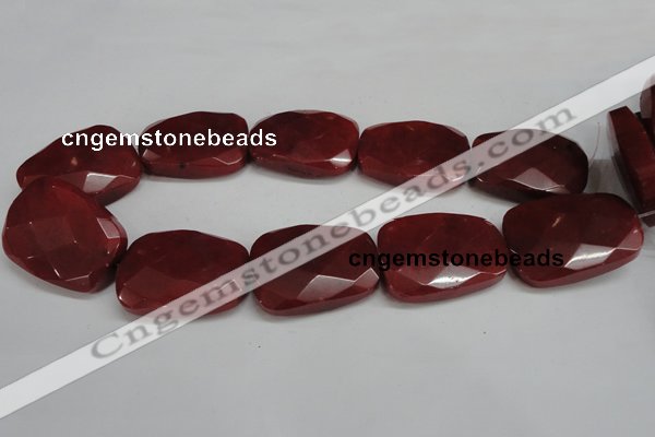 CCN705 15.5 inches 30*40mm faceted trapezoid candy jade beads