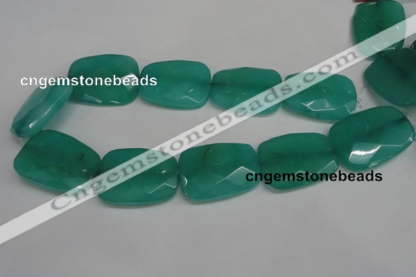 CCN709 15.5 inches 30*40mm faceted trapezoid candy jade beads