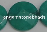 CCN715 15.5 inches 40mm faceted coin candy jade beads