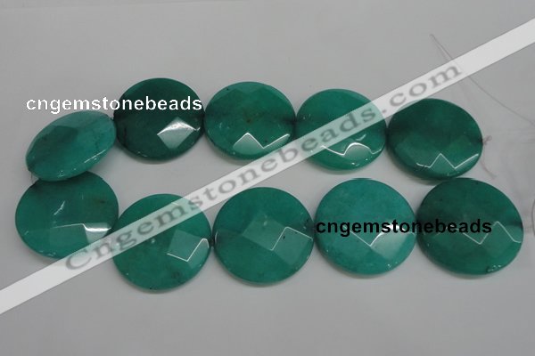 CCN715 15.5 inches 40mm faceted coin candy jade beads