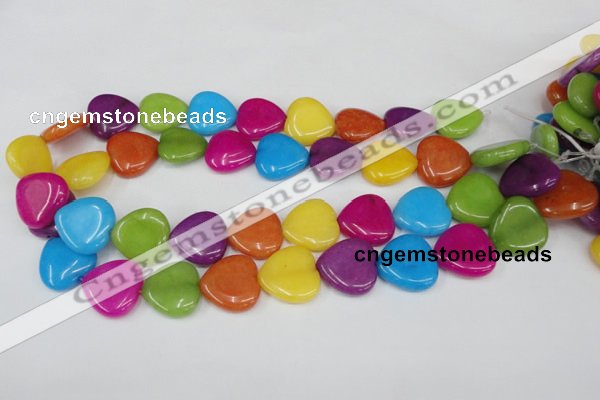 CCN728 15.5 inches 20*20mm heart candy jade beads wholesale