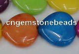 CCN729 15.5 inches 25*25mm heart candy jade beads wholesale