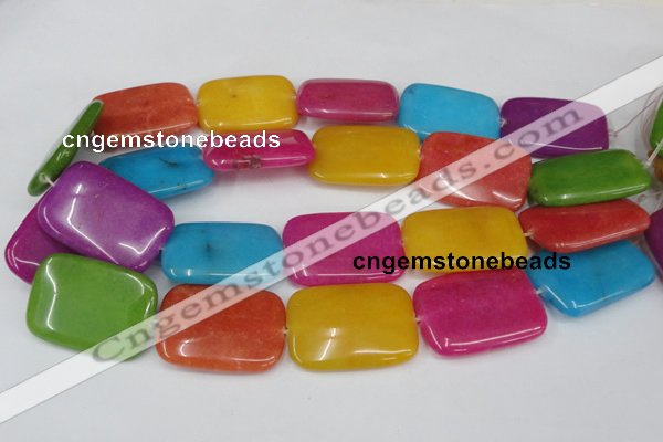 CCN731 15.5 inches 25*35mm rectangle candy jade beads wholesale