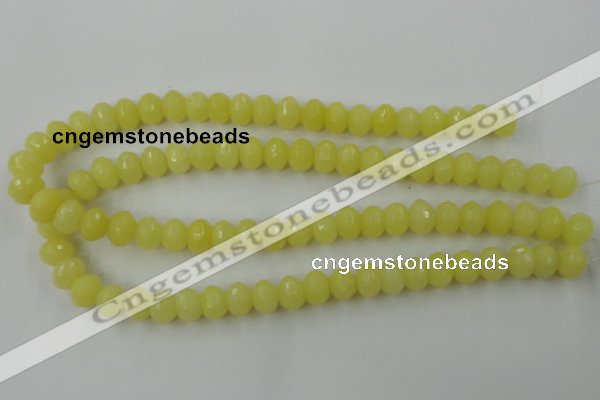 CCN907 15.5 inches 9*12mm faceted rondelle candy jade beads