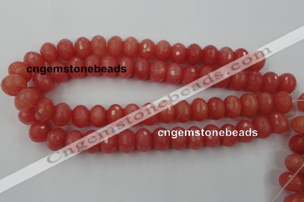 CCN931 15.5 inches 12*16mm faceted rondelle candy jade beads