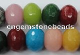 CCN956 15.5 inches 14*18mm faceted rondelle mixed color candy jade beads